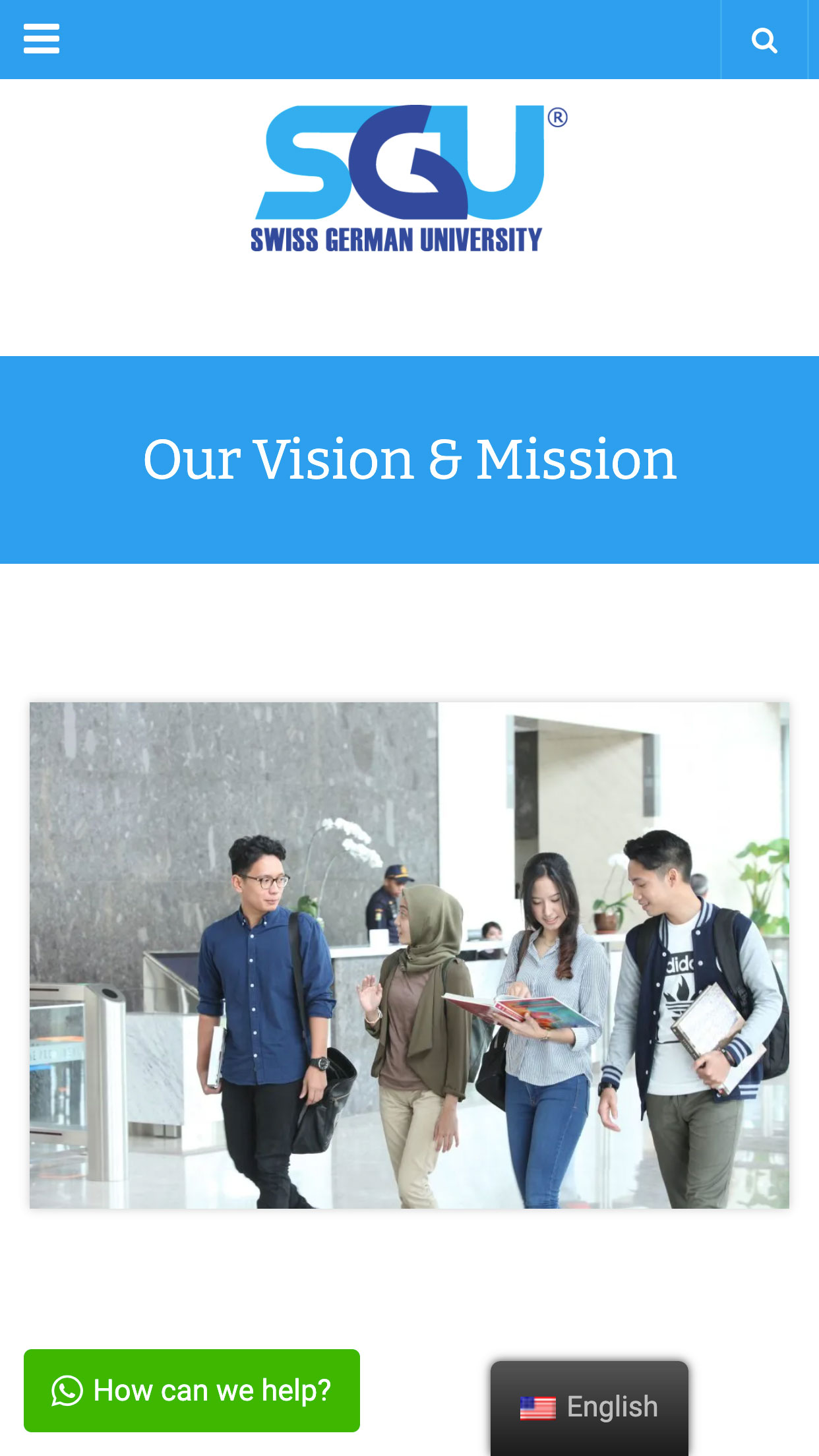 Vision & Mission Page Mobile Preview