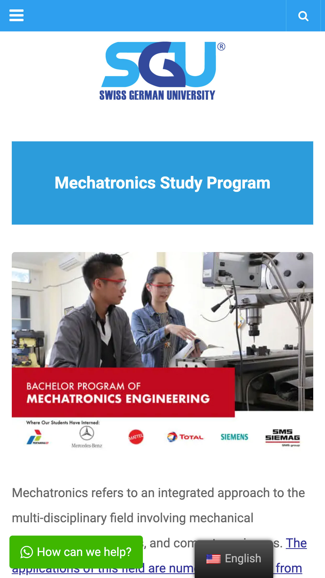 Study Program Detail Page Mobile Preview